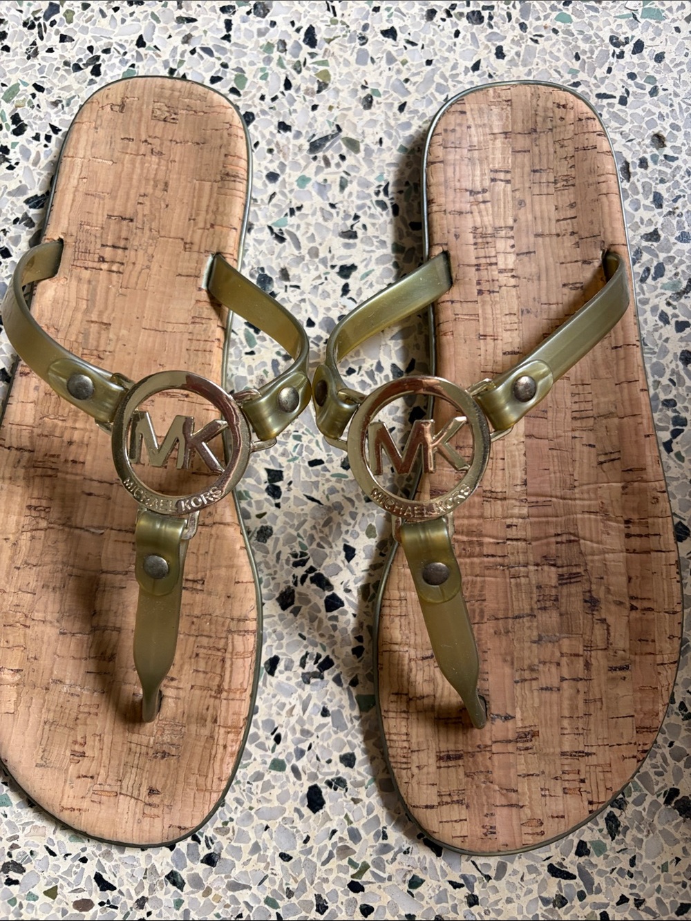 Sandal-like Thong Sandals with MK Logo